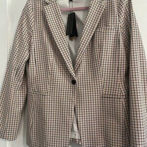 Banana Republic Pink and Navy Blazer - Size 12